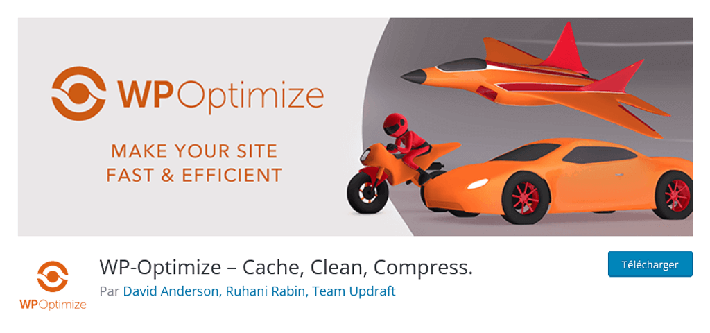 Capture d'écran de la page de téléchargement du plugin WordPress WP Optimize