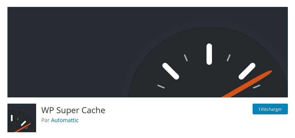 Capture d'écran de la page de téléchargement du plugin WordPress WP Super Cache
